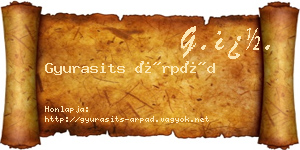 Gyurasits Árpád névjegykártya